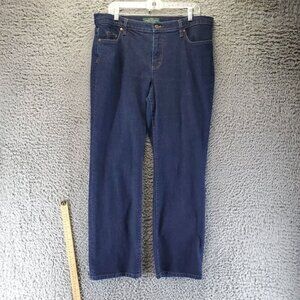 Lauren Jeans Co. Jeans Womens 16W Blue Straight Classic Fit Denim Stretch